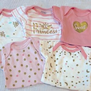 5-Pack of Newborn Short Sleeve Onesies / Bodysuits